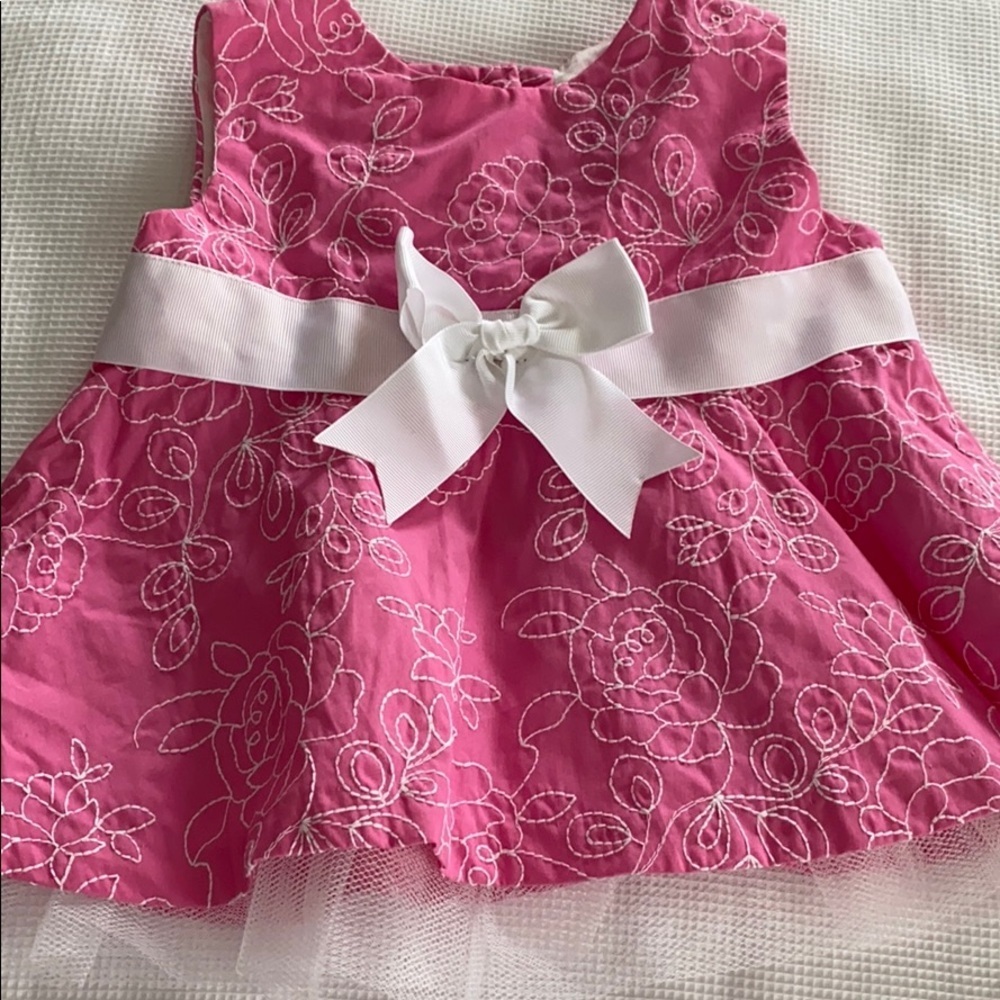 Rare Editions 18 months dress pink and white